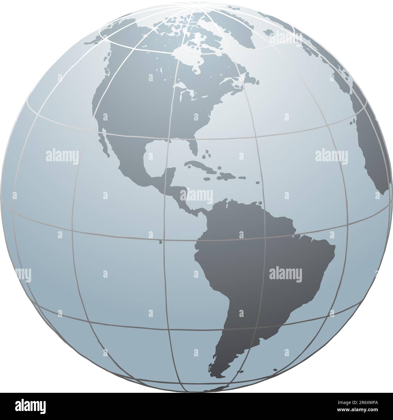 Hand drawn vector globe with South and North America Stock Vector