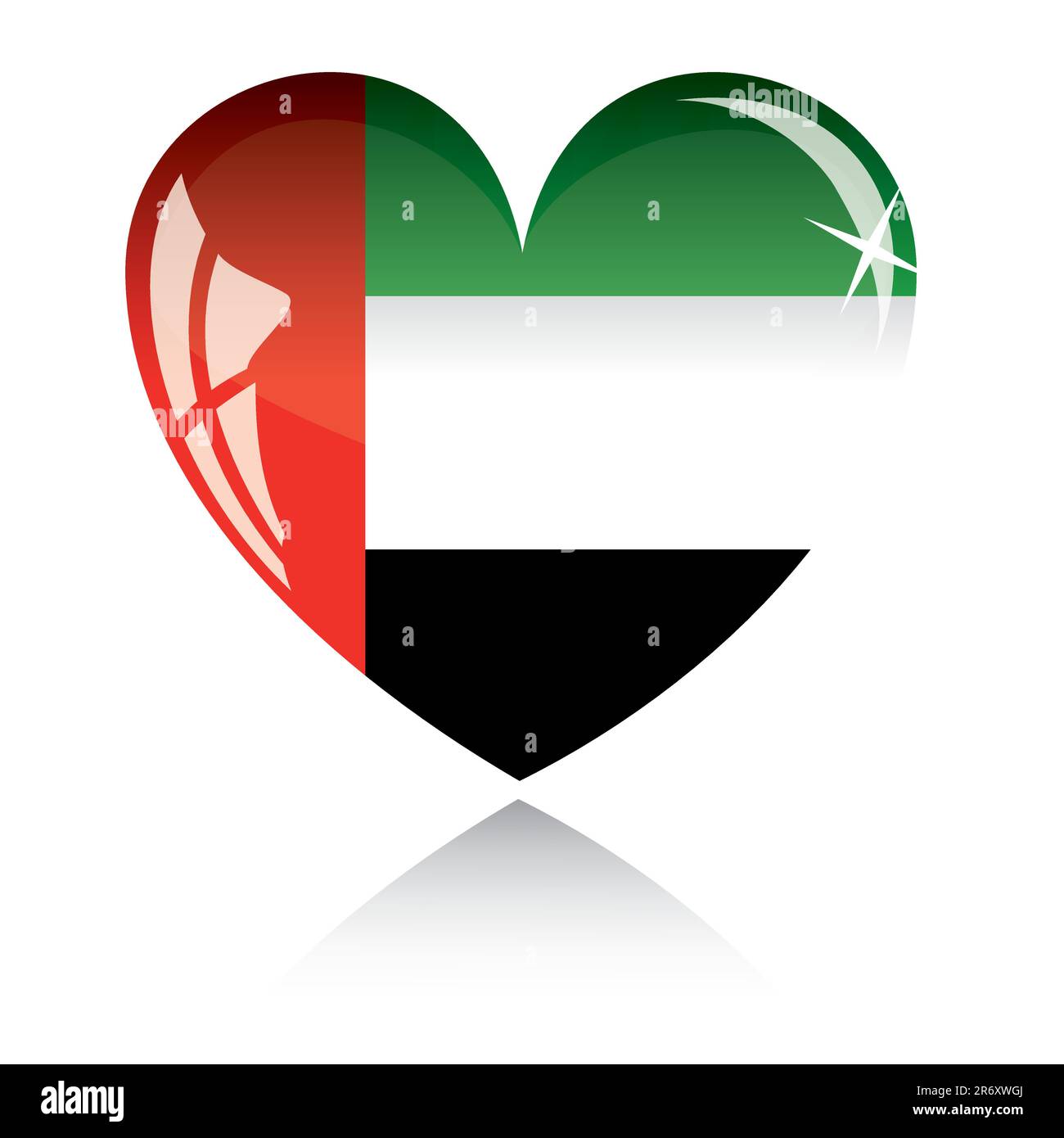 Vector heart with United arab emirates flag texture isolated on a white ...