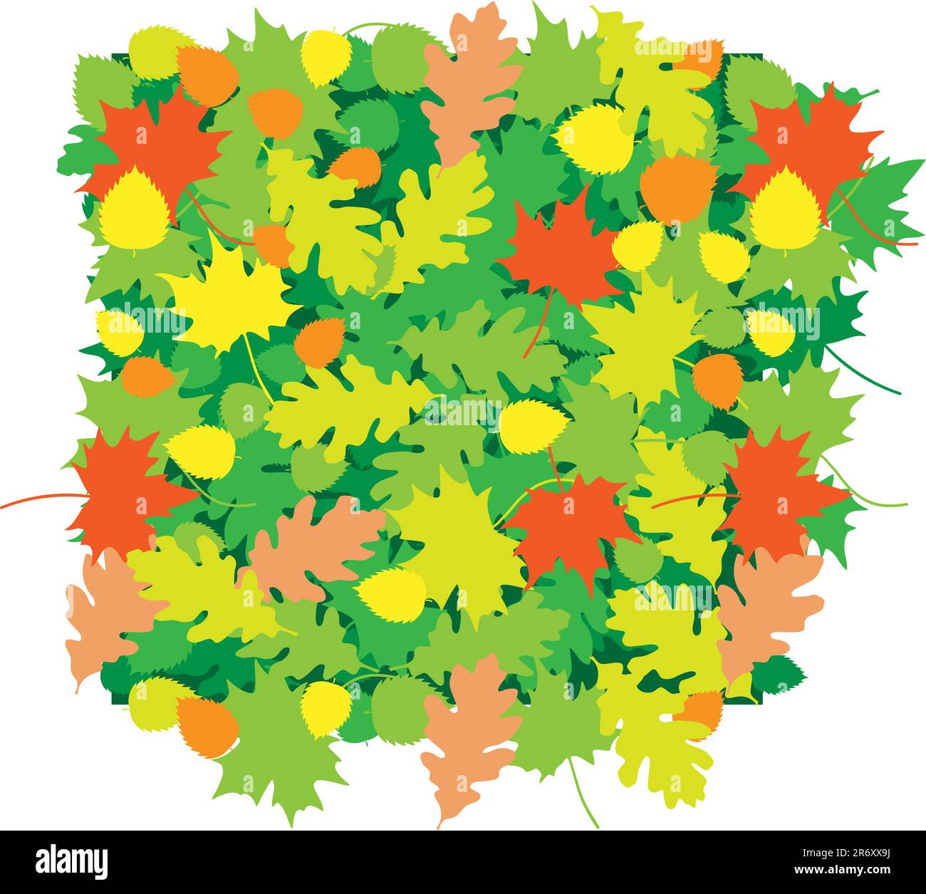 The oak and maple leaves texture Stock Vector