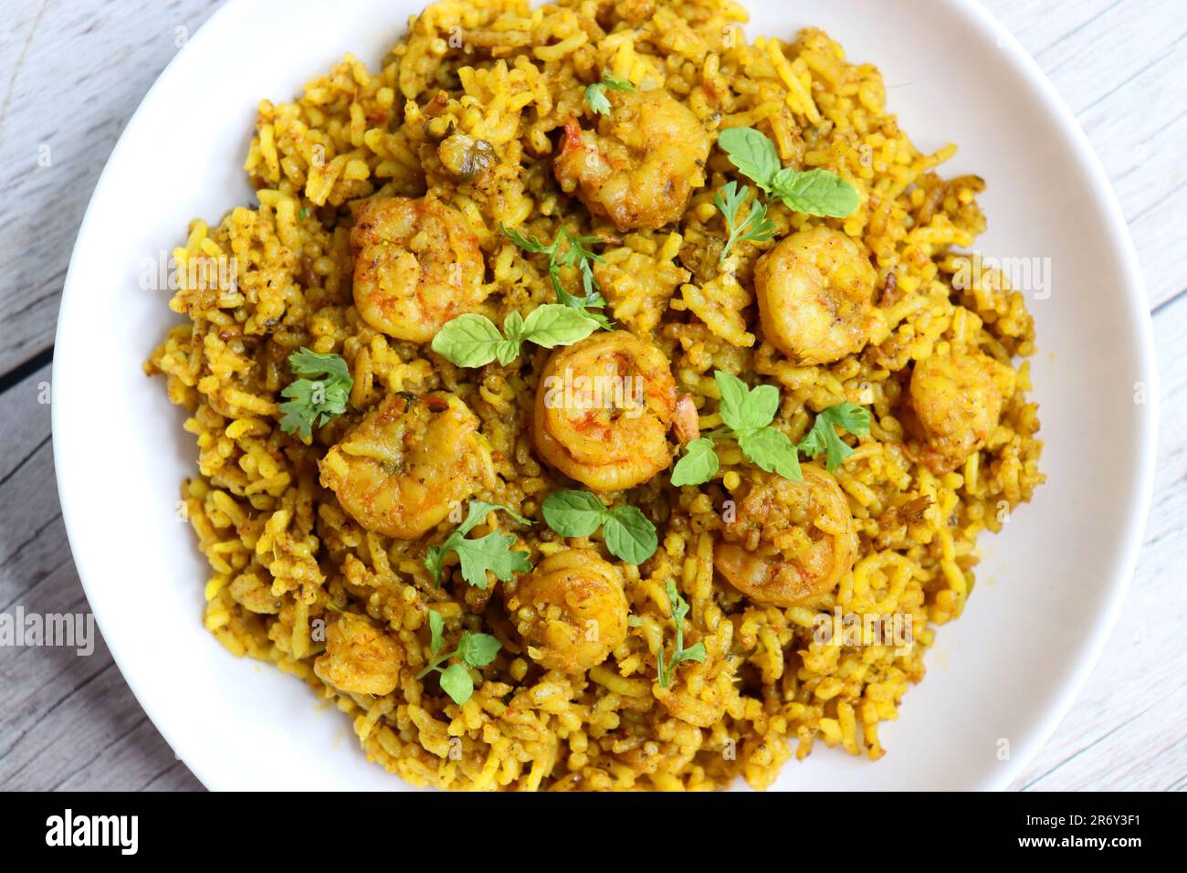 Prawns Biryani or shrimp Pulao. also called jheenga pilaf or jhinga