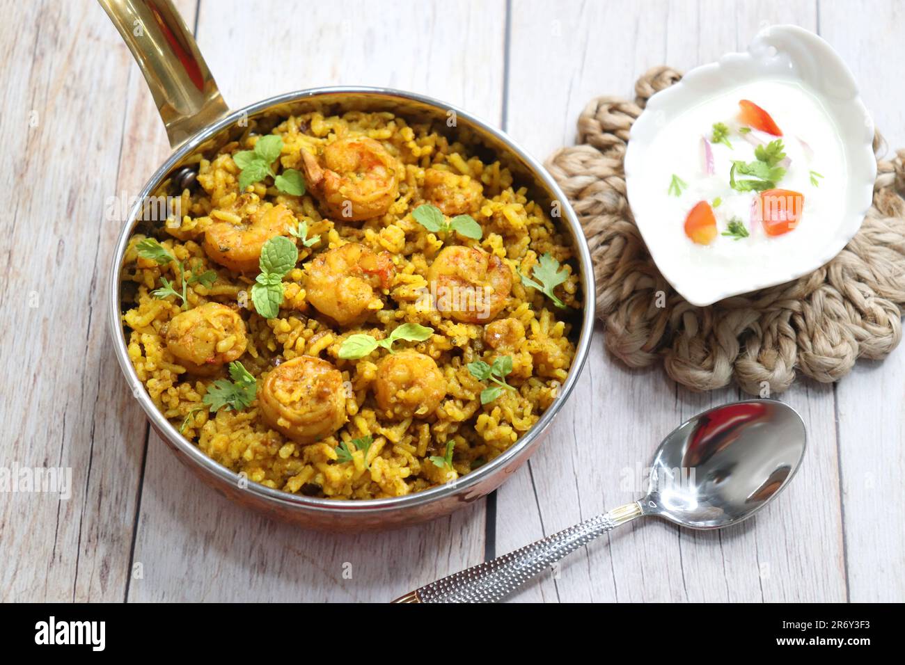 Prawns Biryani or shrimp Pulao. also called jheenga pilaf or jhinga biryani in India. known as