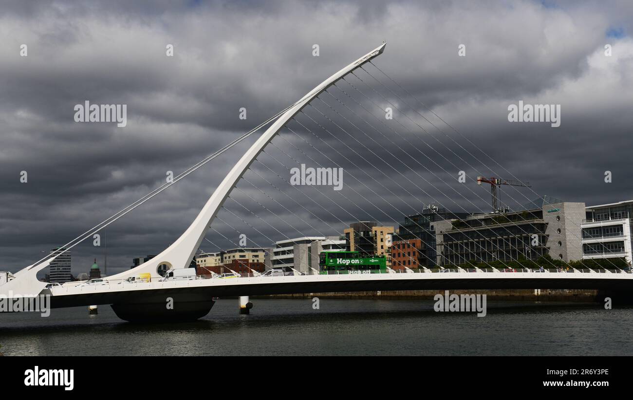 The Samuel Beckett Bridge over the River Liffey in Dublin, Ireland ...