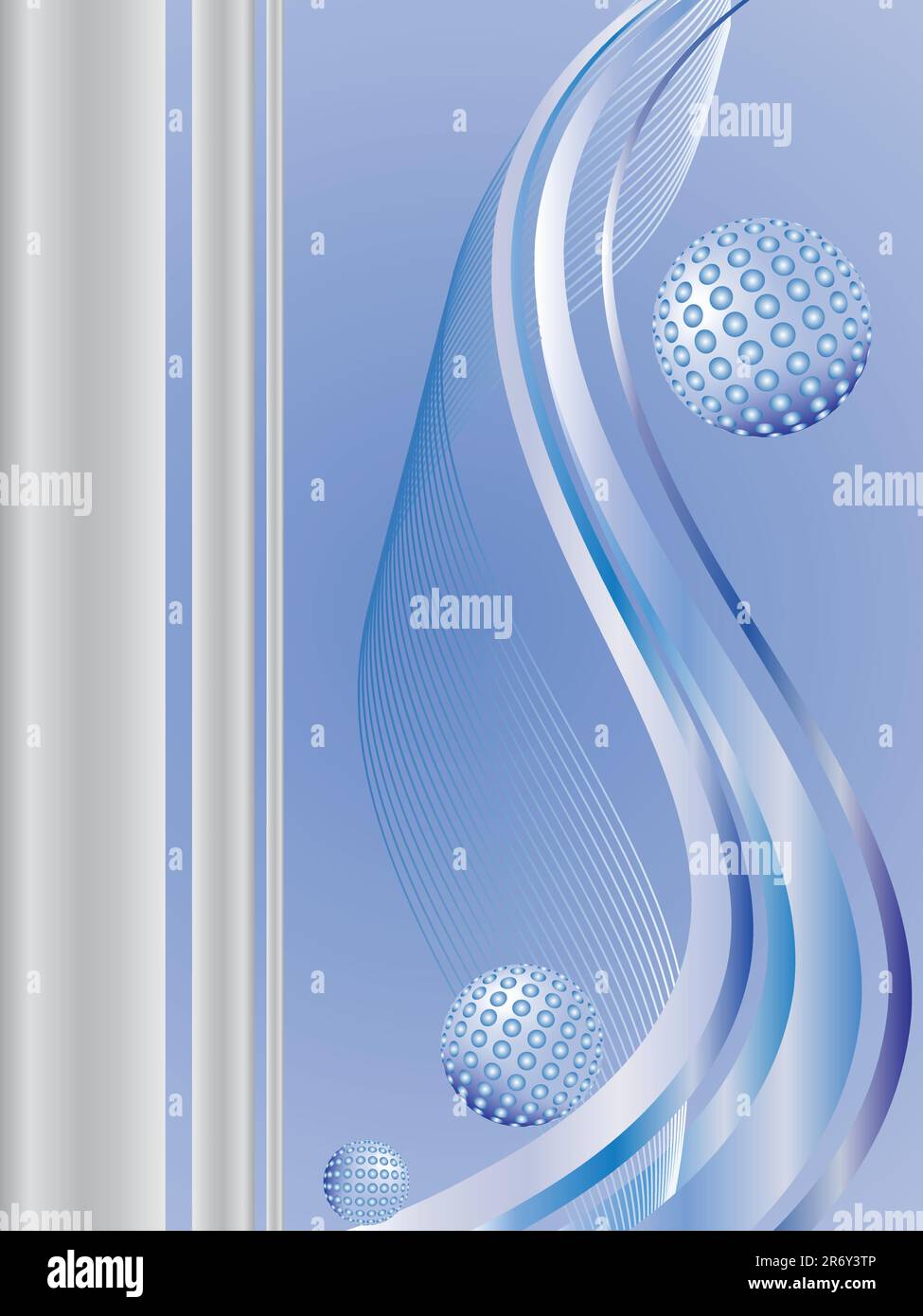 vector illustration of blue spheres and waves Stock Vector Image & Art ...