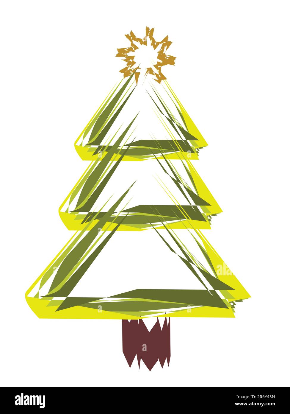 vector illustration of an isolated abstract christmas tree Stock Vector ...
