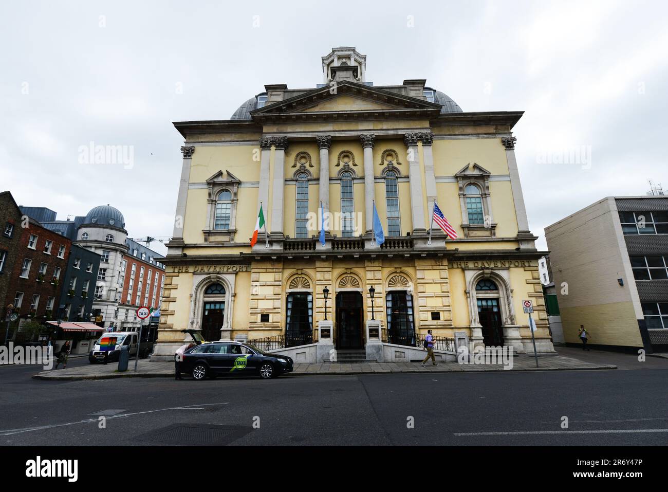 The Davenport hotel / Merrion Hall at the Merrion Square in Dublin, Ireland. Stock Photo