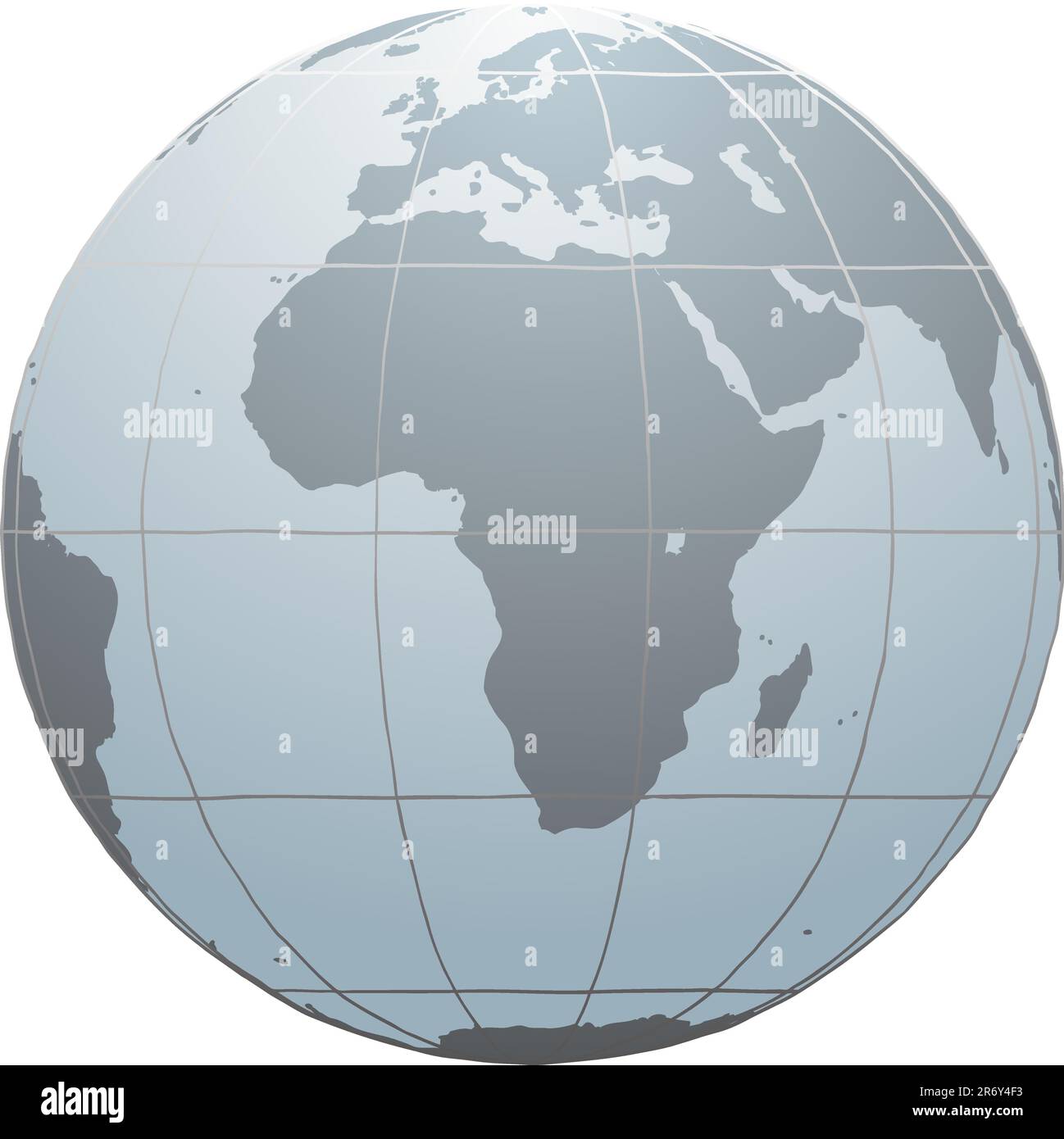 Hand drawn vector globe with Africa, Europe and part of Asia Stock Vector