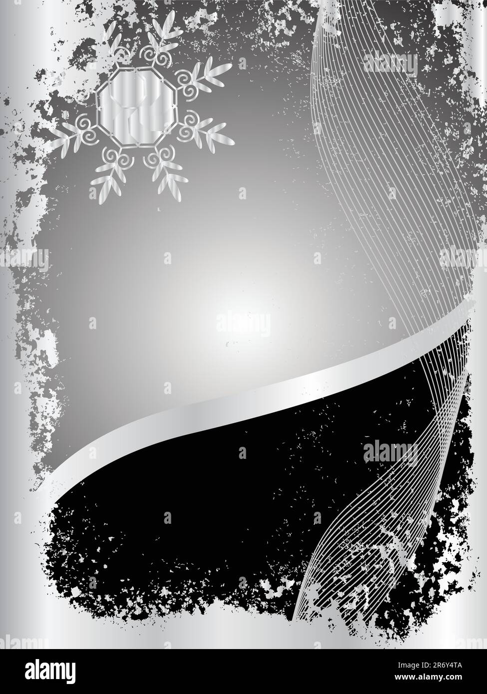 vector illustration of a snowflake on an abstract background Stock ...