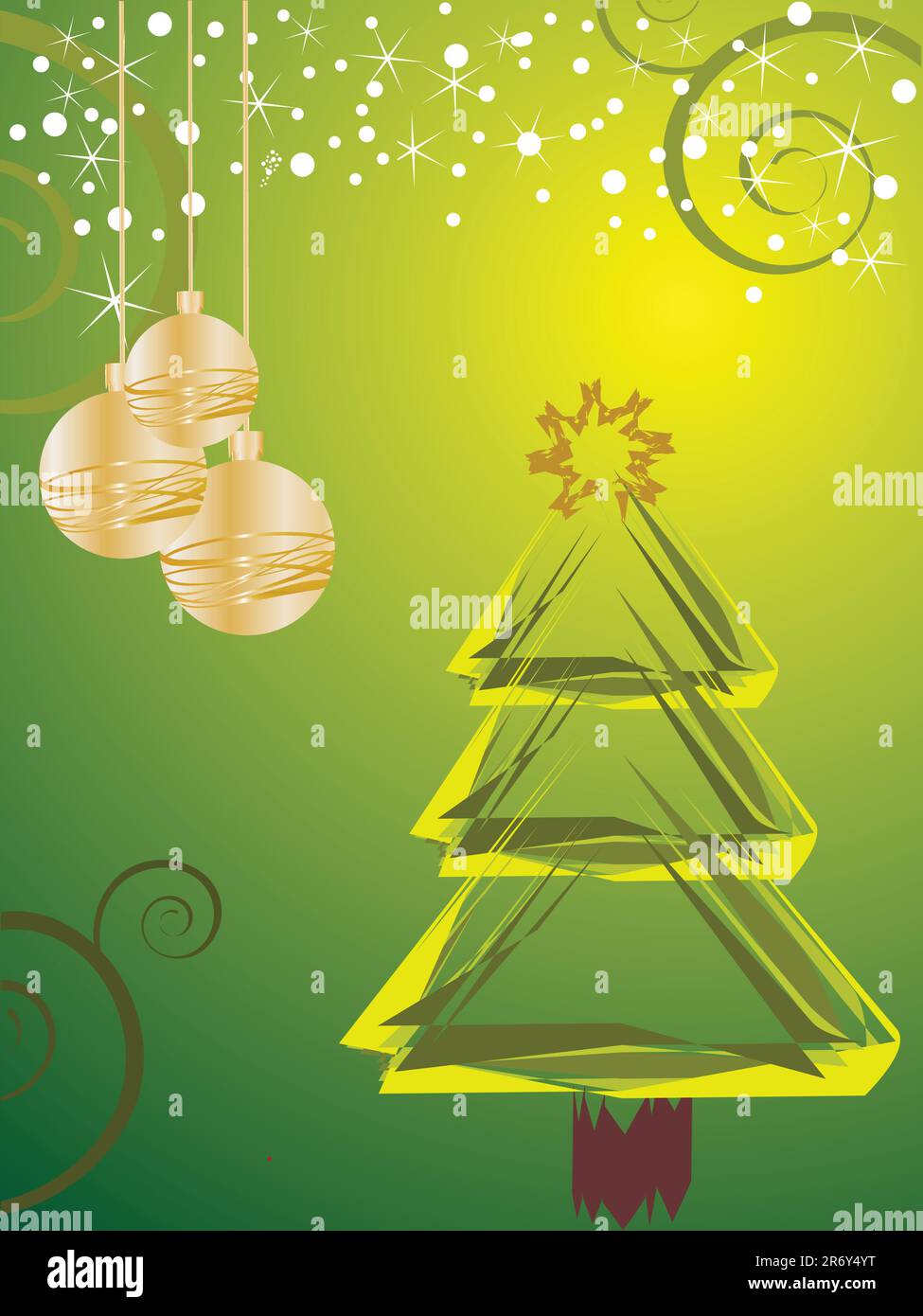 vector illustration of christmas baubles and a tree Stock Vector Image ...