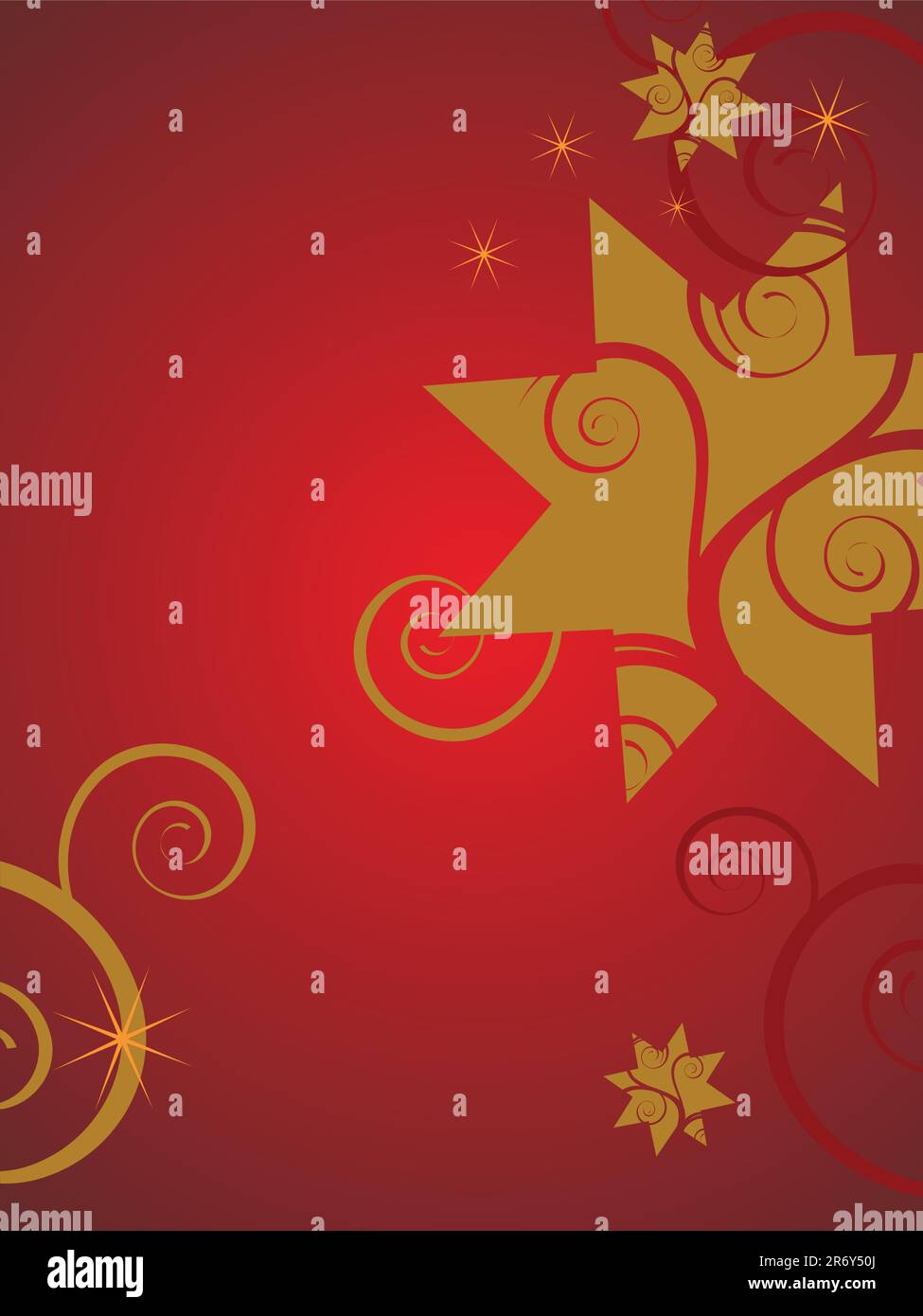 vector illustration of golden stars on a red background Stock Vector ...