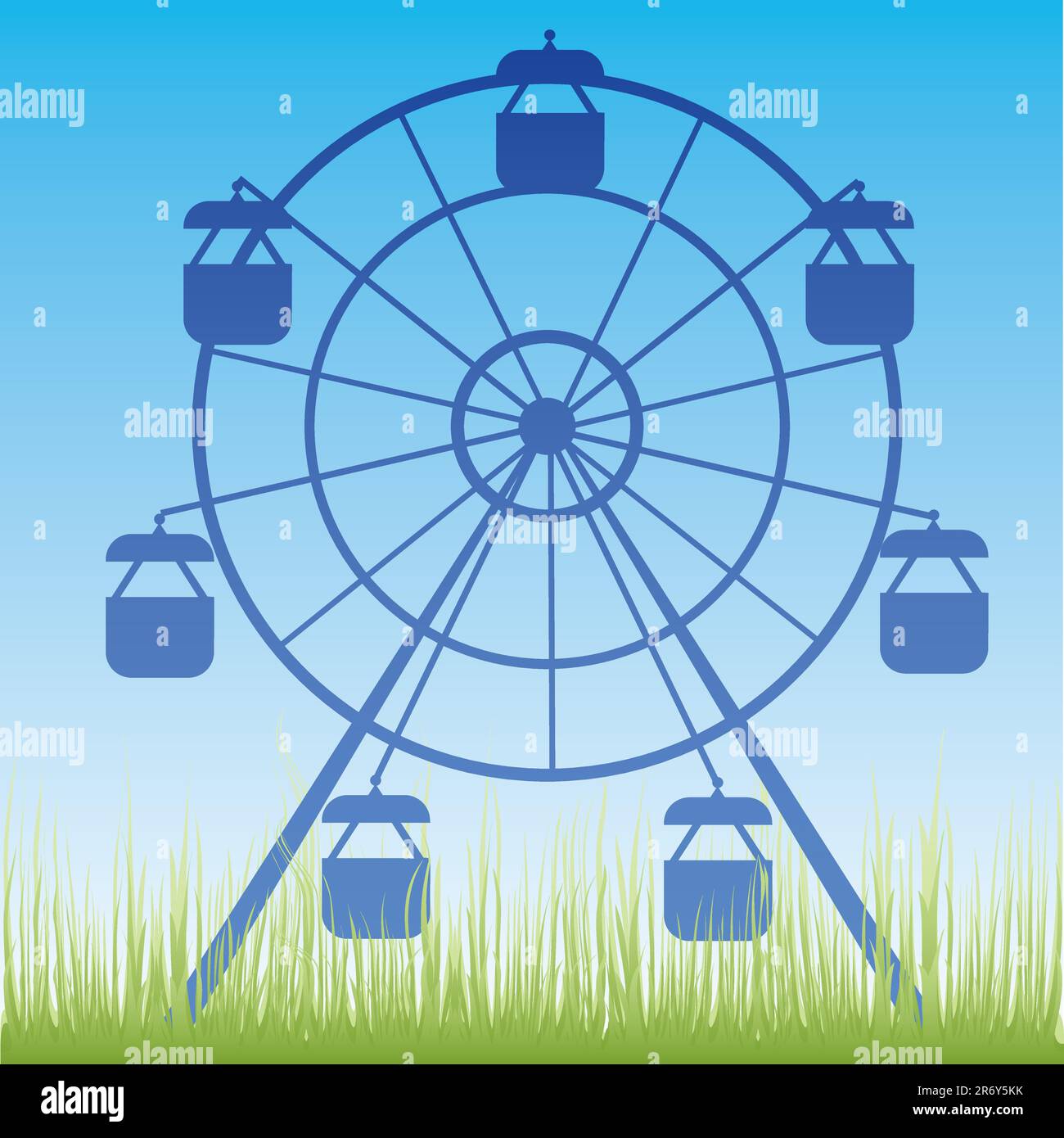 Ferris wheel vector illustration. Amusement park cartoon. Stock Vector