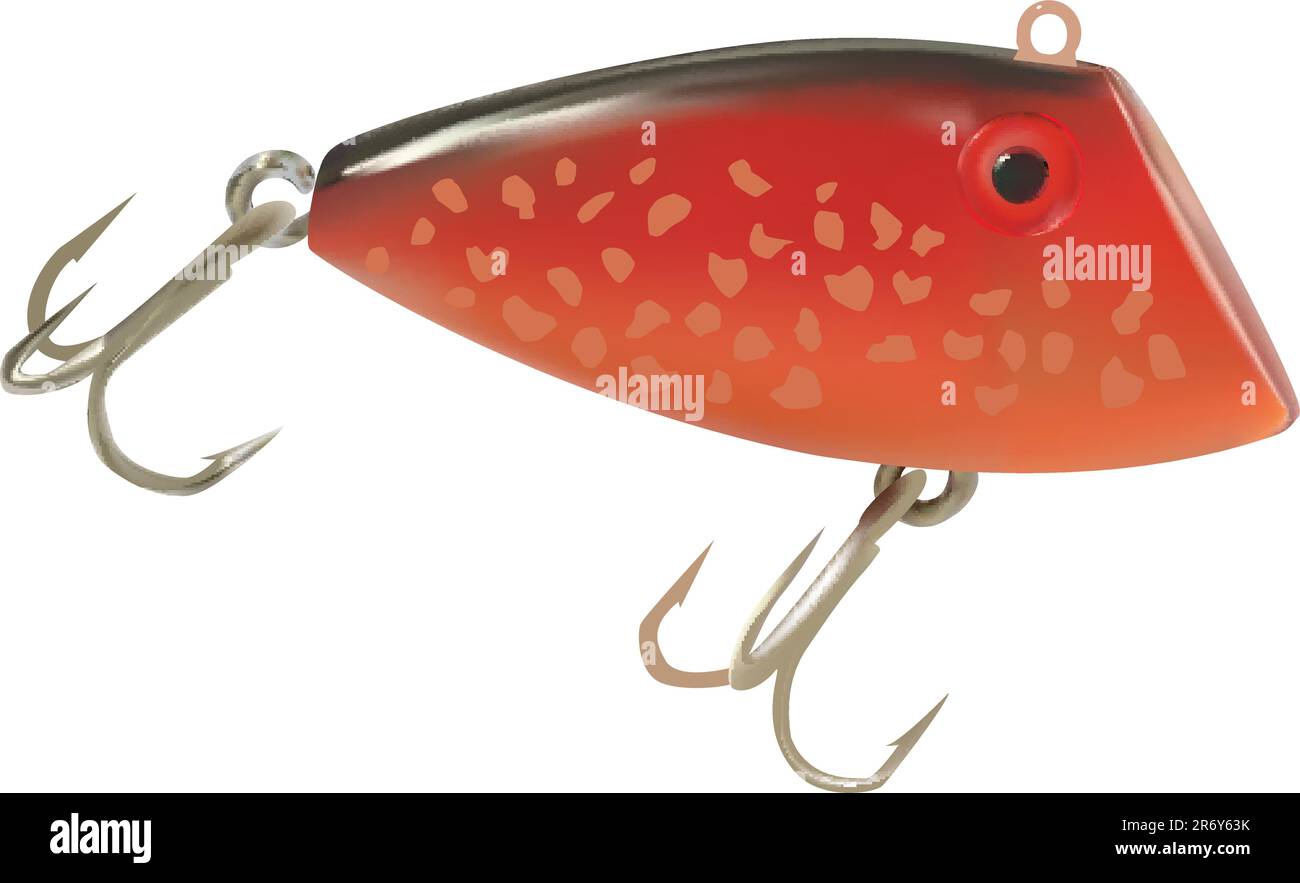 vector photo realistic fishing lure on white background Stock