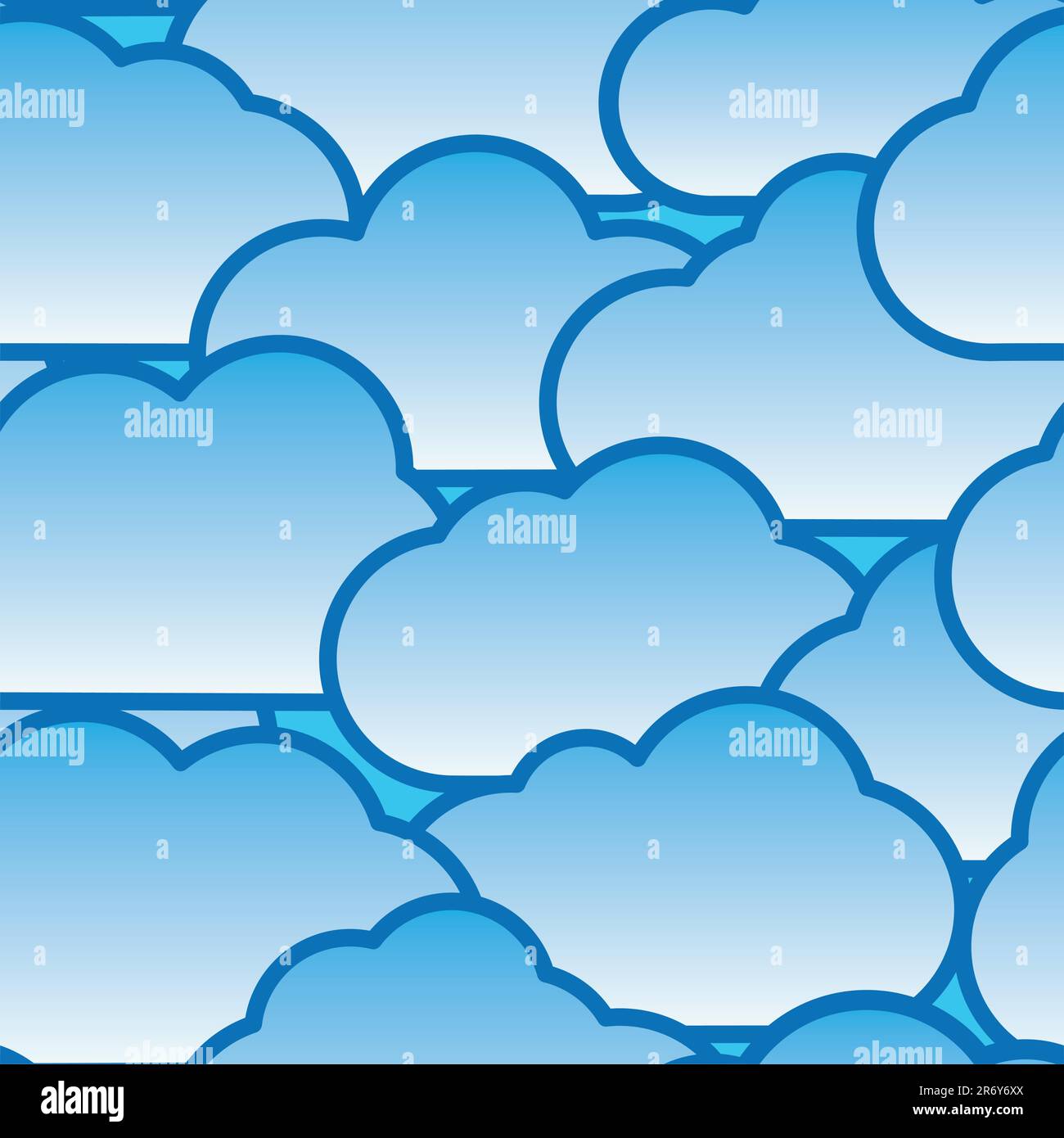Abstract day clouds background. Seamless pattern. White - blue palette. Vector illustration. Stock Vector