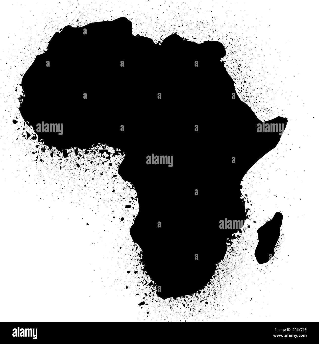 grunge map with flag of african ink vector illustration Stock Vector