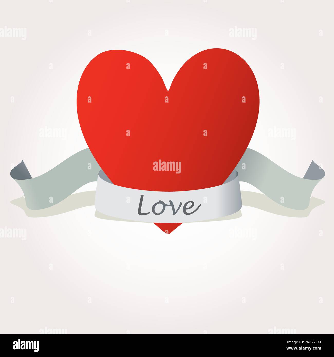 Heart with ribbon vector illustration. Valentine day. Stock Vector