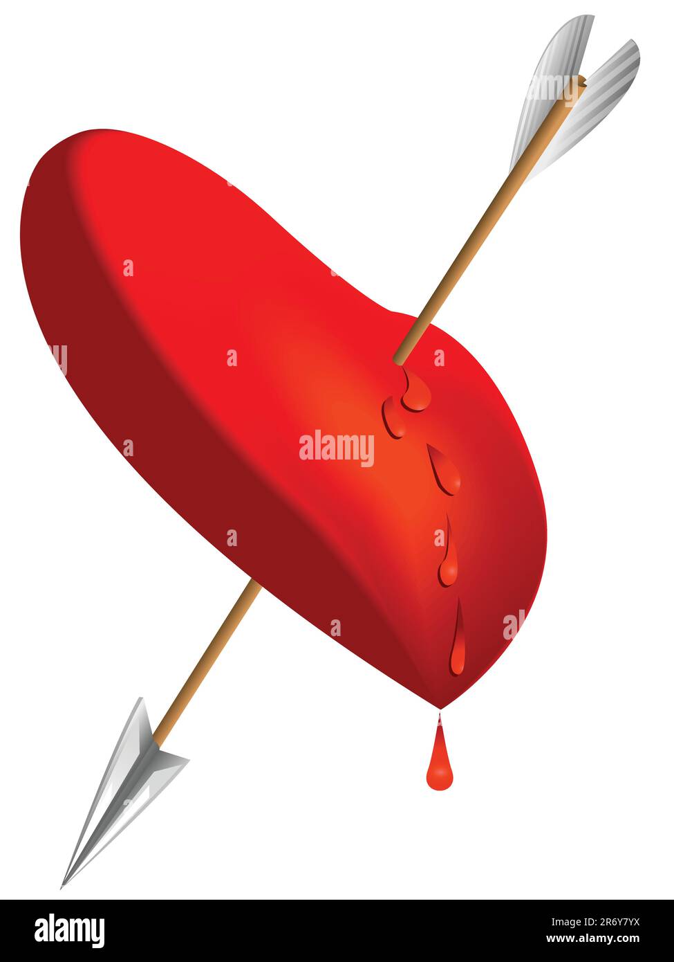 Symbol of love - heart with an arrow of the cupid in a vector Stock Vector