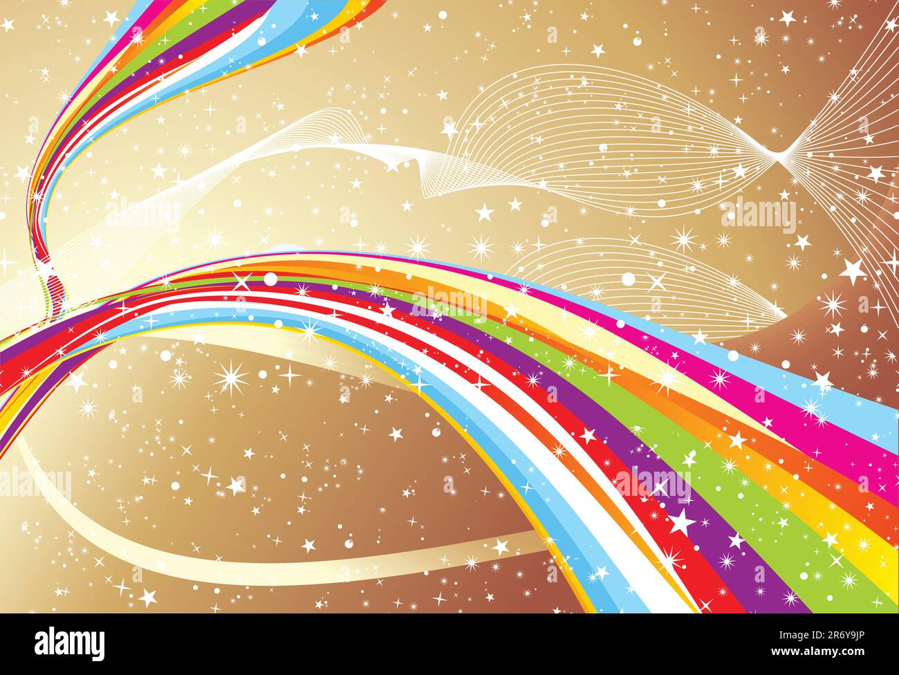 abstract colorful wave with golden background vector illustration Stock ...