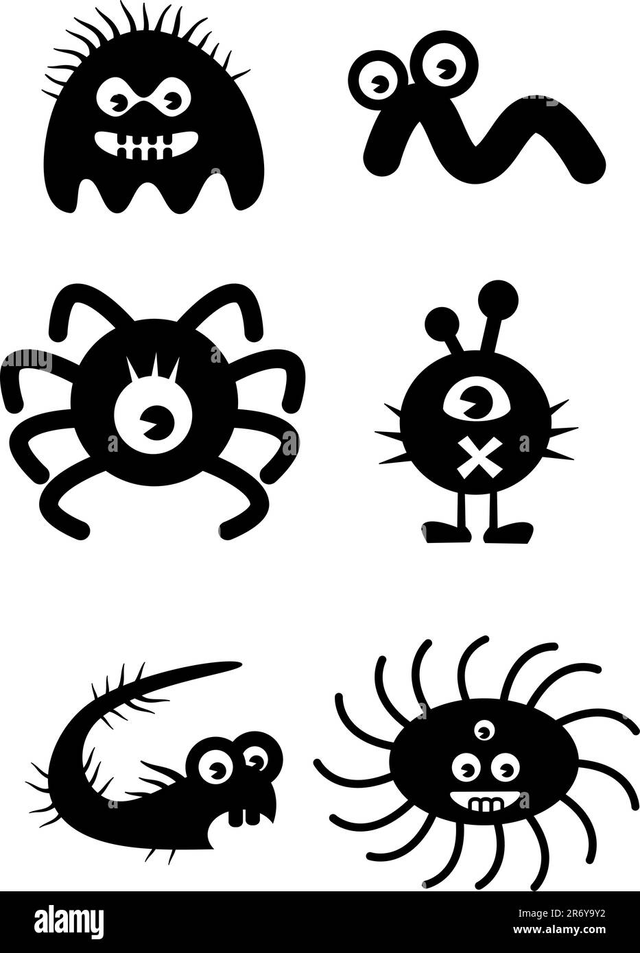 bacteria worms vector collection Stock Vector