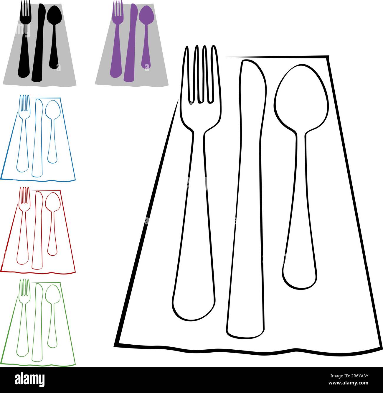 An image of a place setting set. Stock Vector