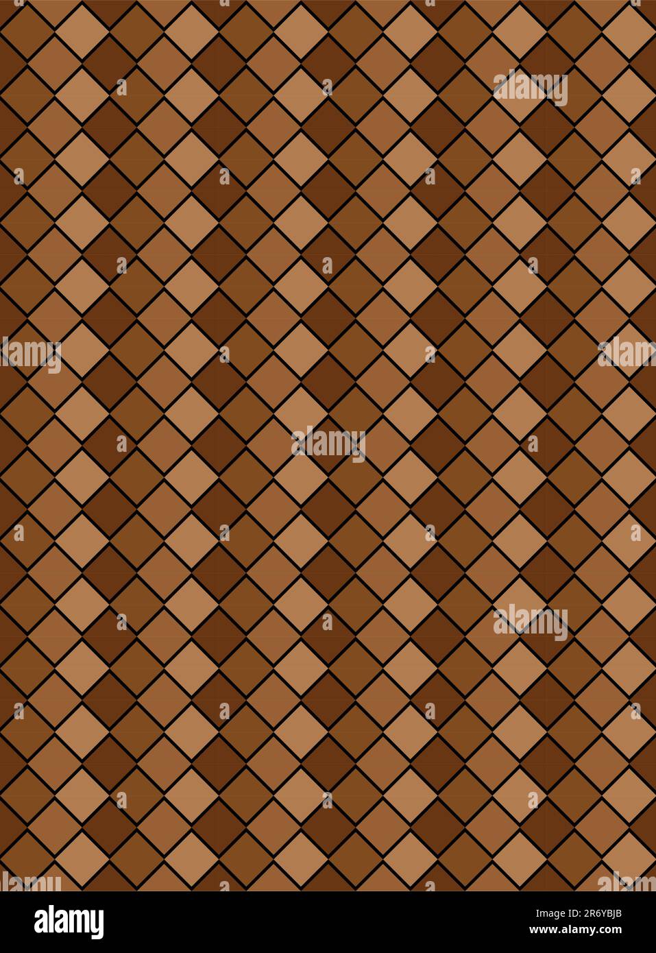 Vector eps8, brown variegated diamond snake style wallpaper texture pattern. Stock Vector