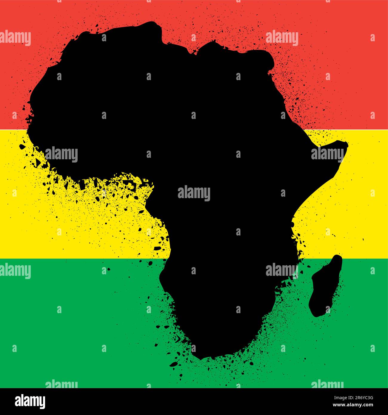 grunge map with flag of african ink vector illustration Stock Vector