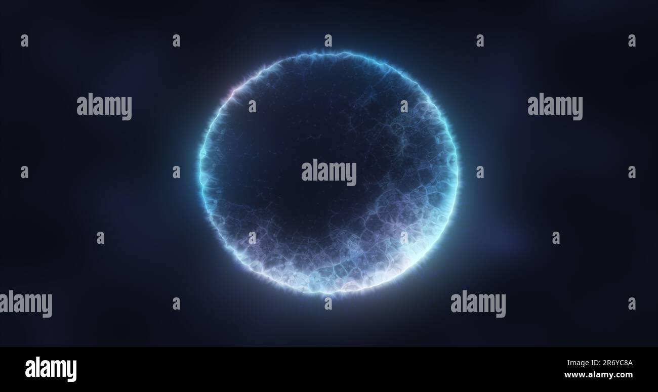 Abstract energy sphere round glowing magical digital futuristic space ...