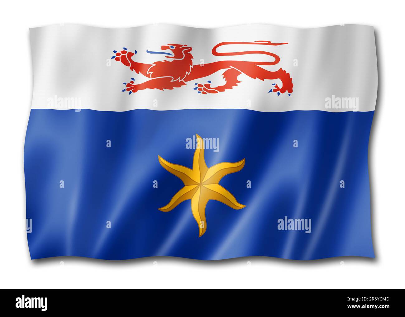 Hobart city flag, Australia waving banner collection. 3D illustration