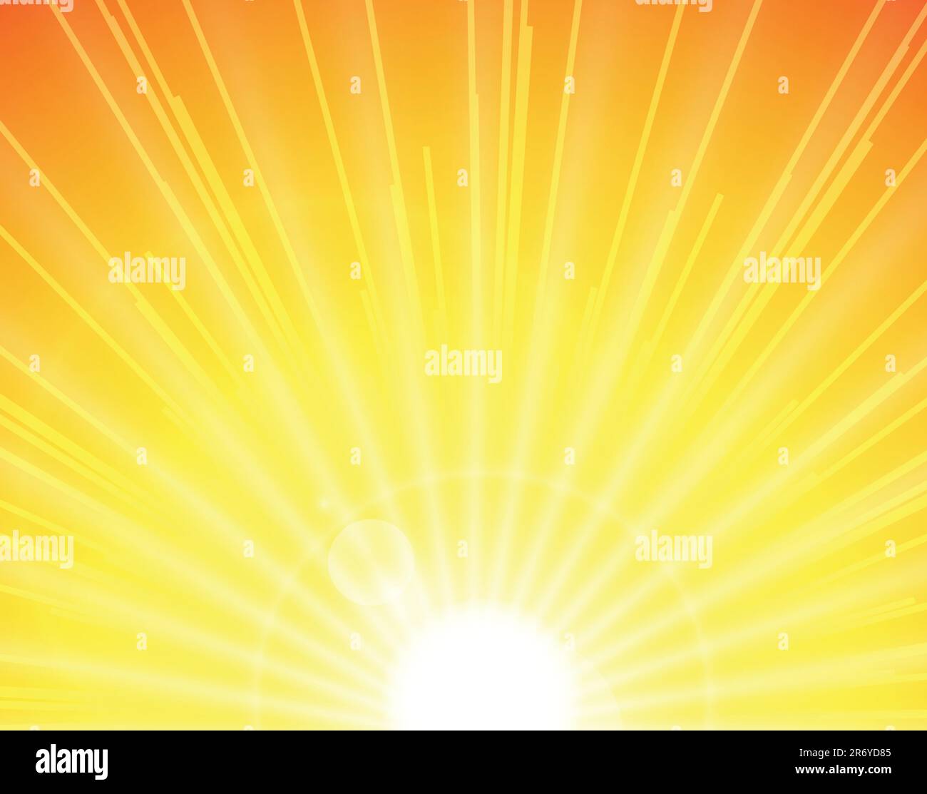 vector sun on yellow background with orange rays Stock Vector Image ...