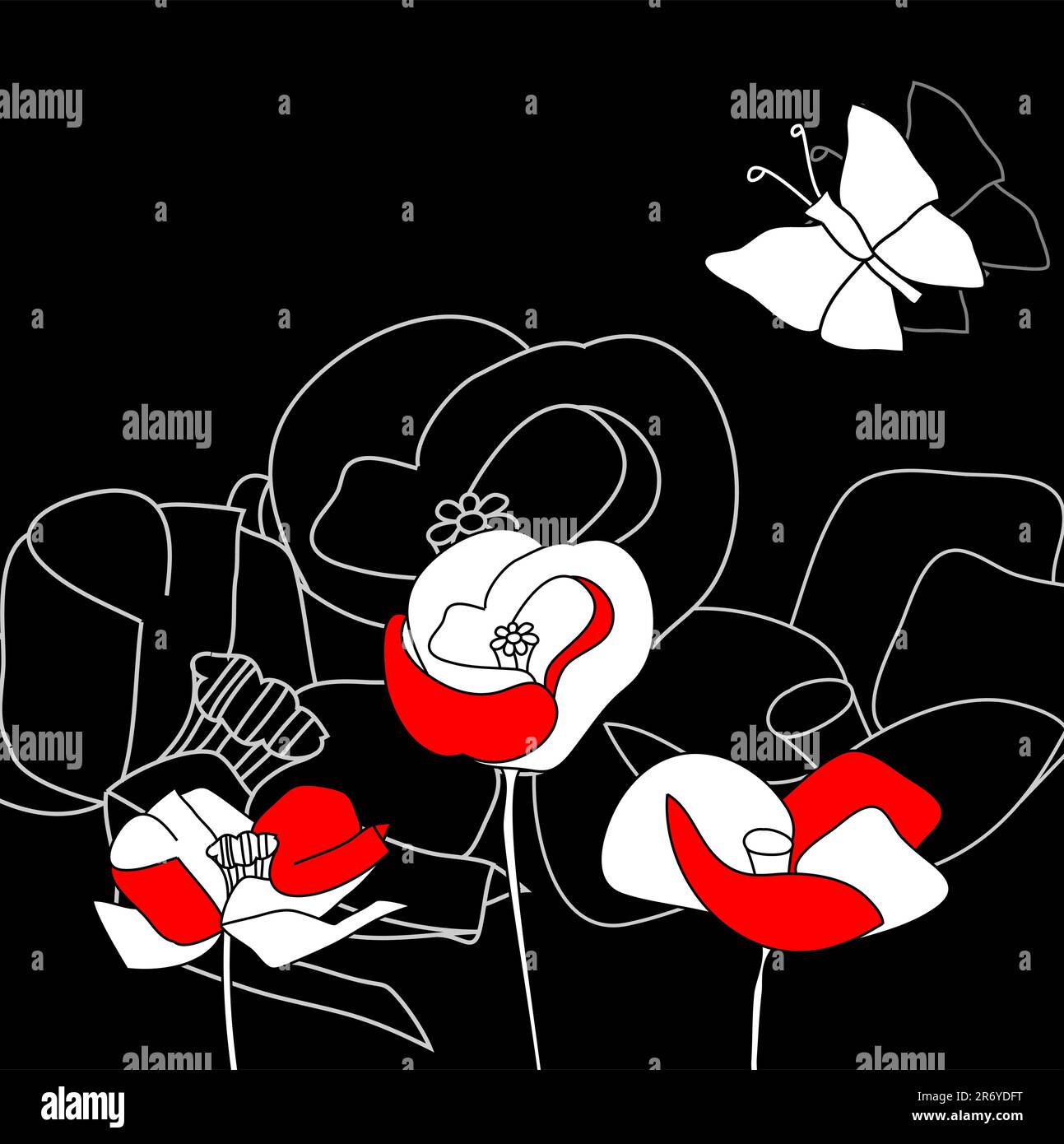 Flowers bloom on branch Stock Vector Images - Alamy