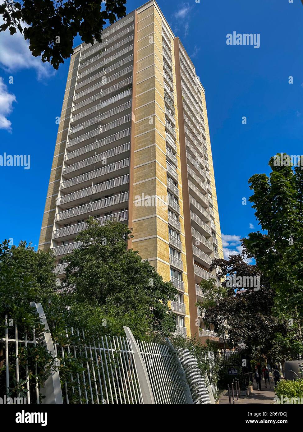 Paris, France, Low Angle, Outside, Modern Achitecture, Apartment Building, 13th District, Tours apartment France, tower Stock Photo