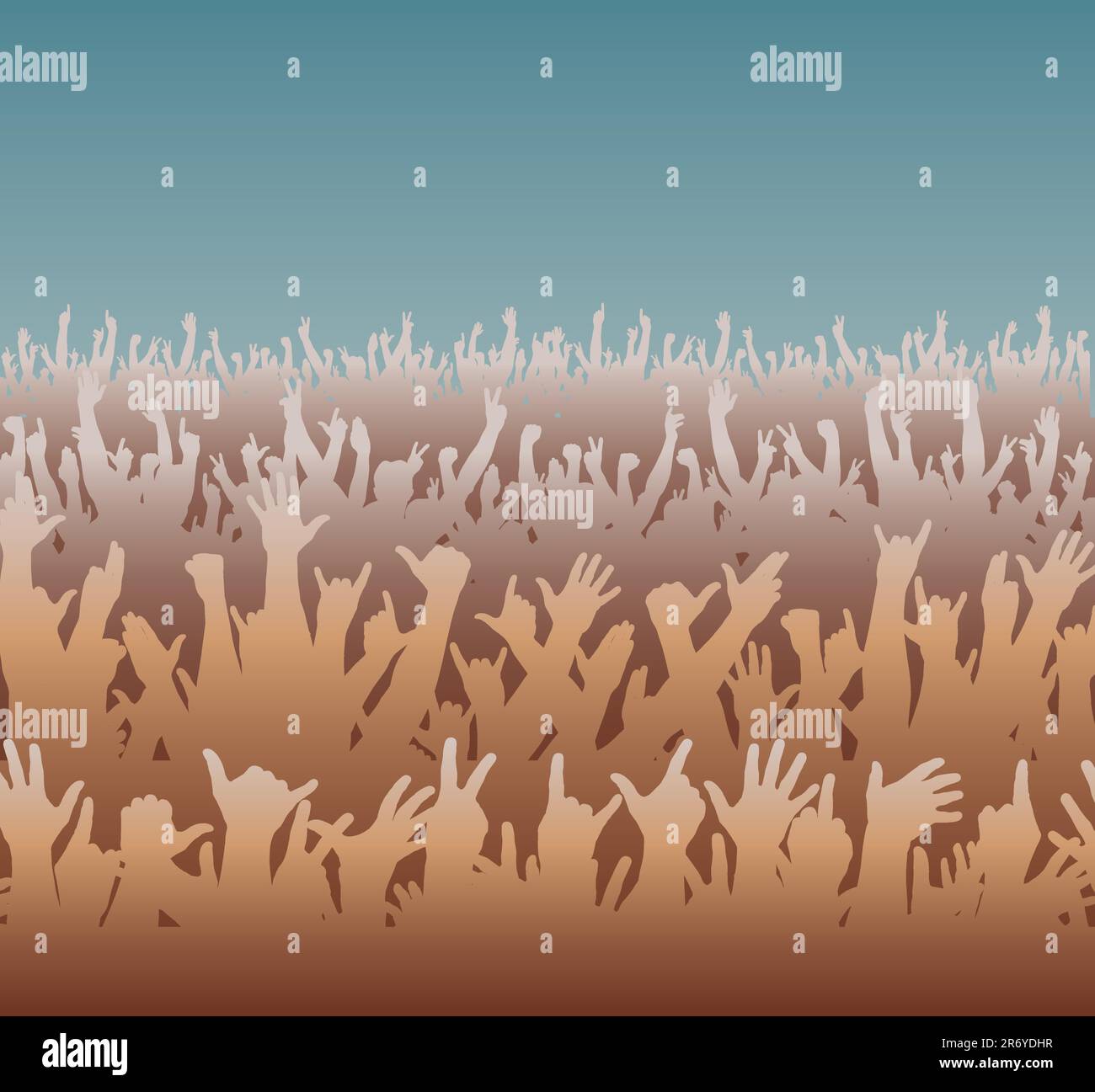 Editable vector illustration of a large crowd Stock Vector