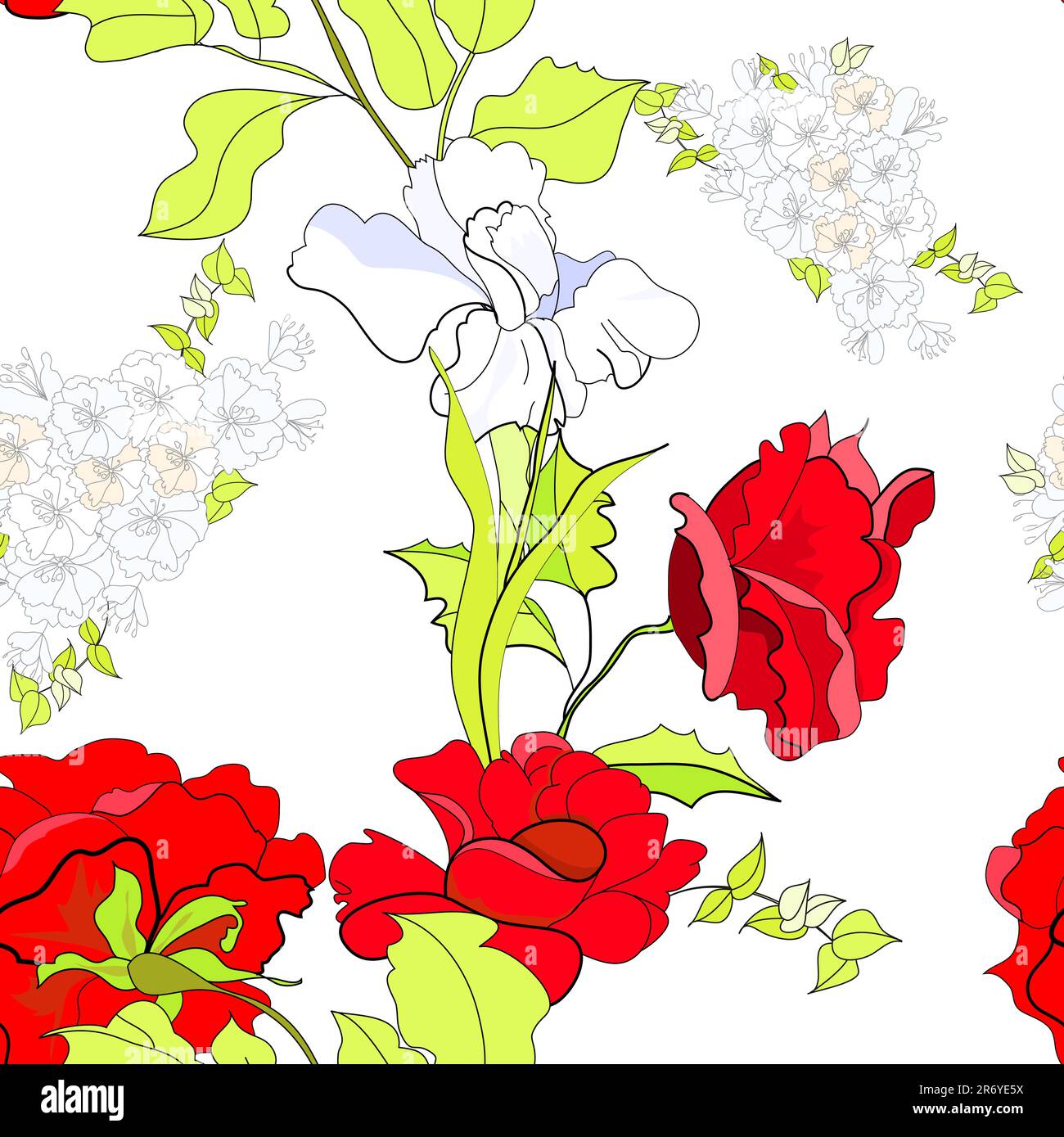 Floral seamless wallpaper Stock Vector Image & Art - Alamy