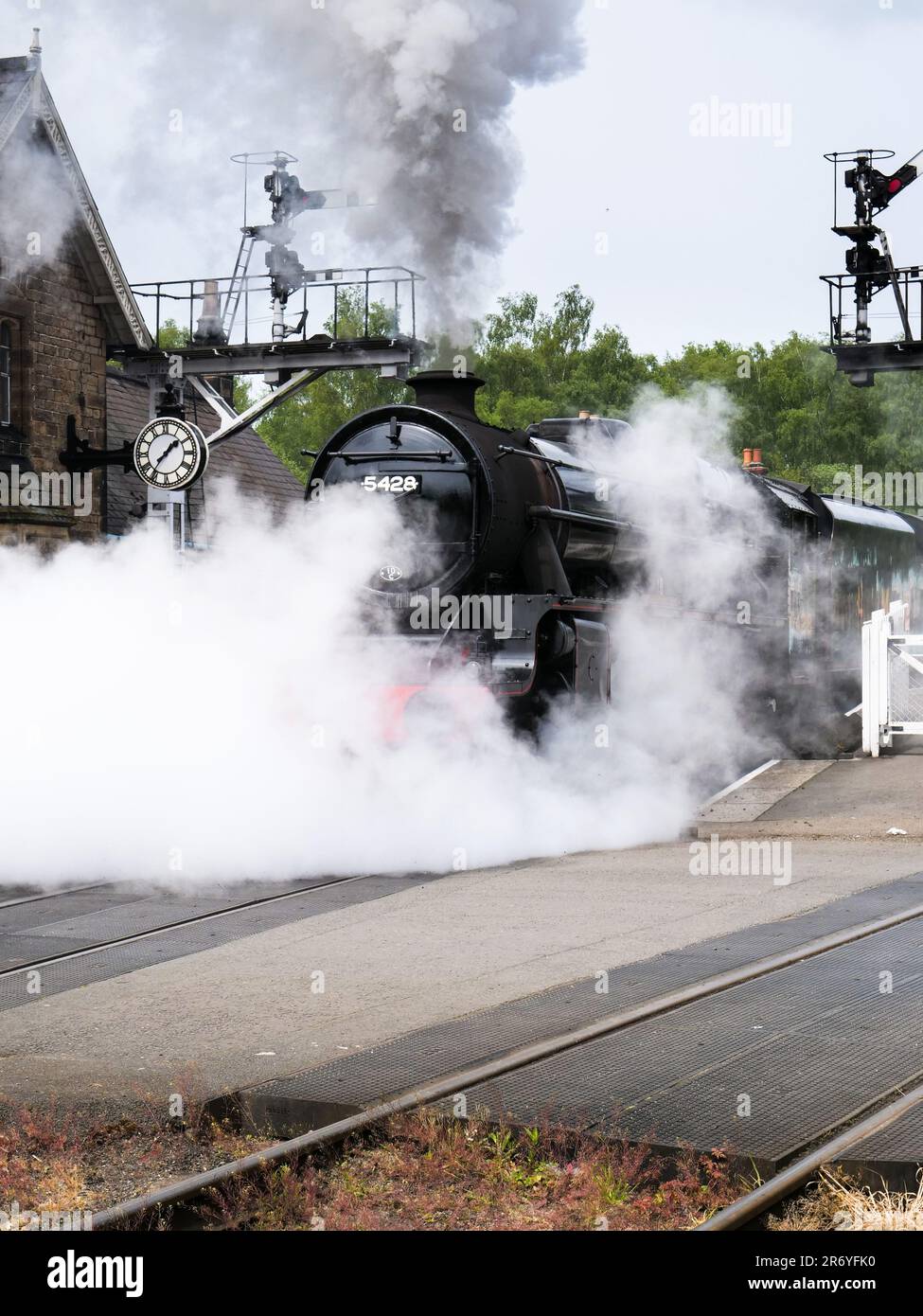 North York Moors Railway Steam Engine Eric Treacy at Grosmont Station Stock Photo