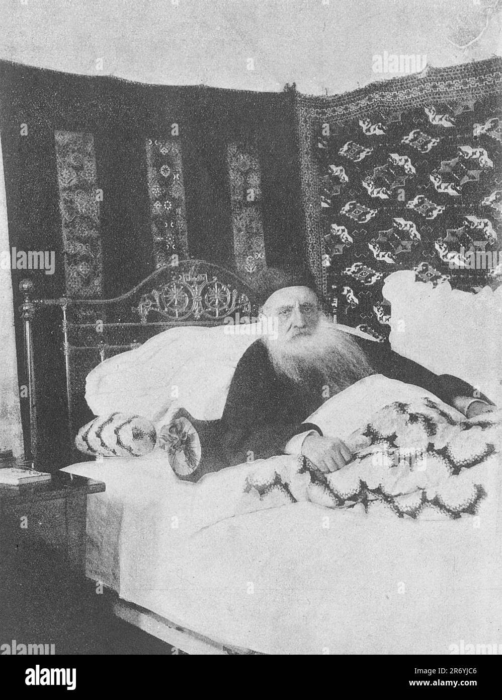 The last portrait of Patriarch Matthew II Izmirlian a few days before his death. Photo taken in 1910. Stock Photo
