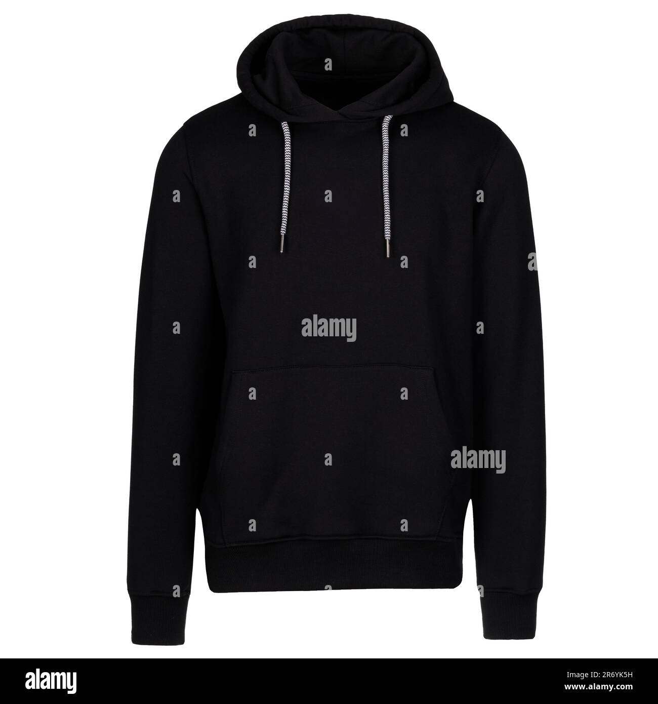 Front view of black ghost hoodie, perfect for logo mockups. Stock Photo