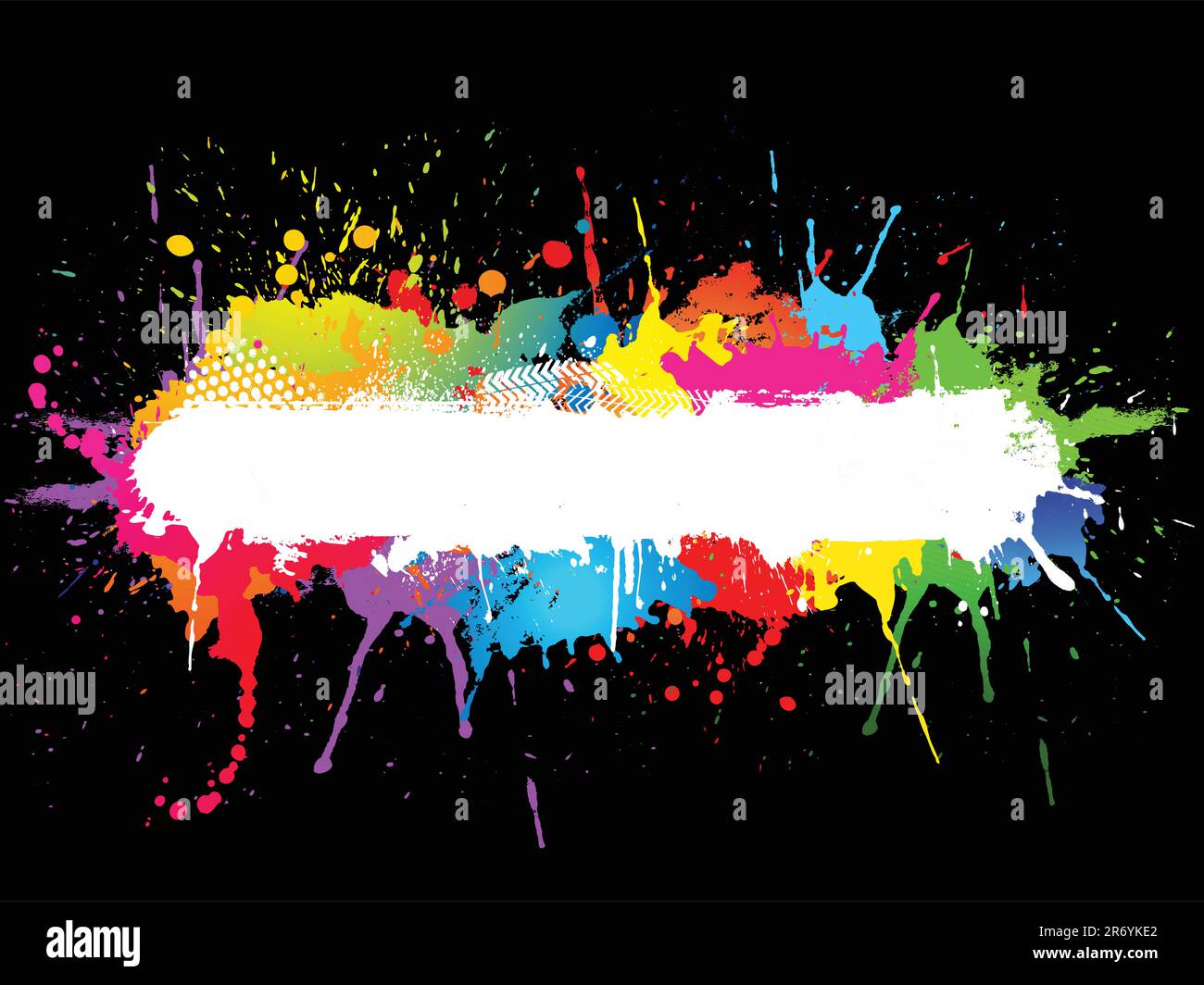 Grunge background with colourful paint splats Stock Vector