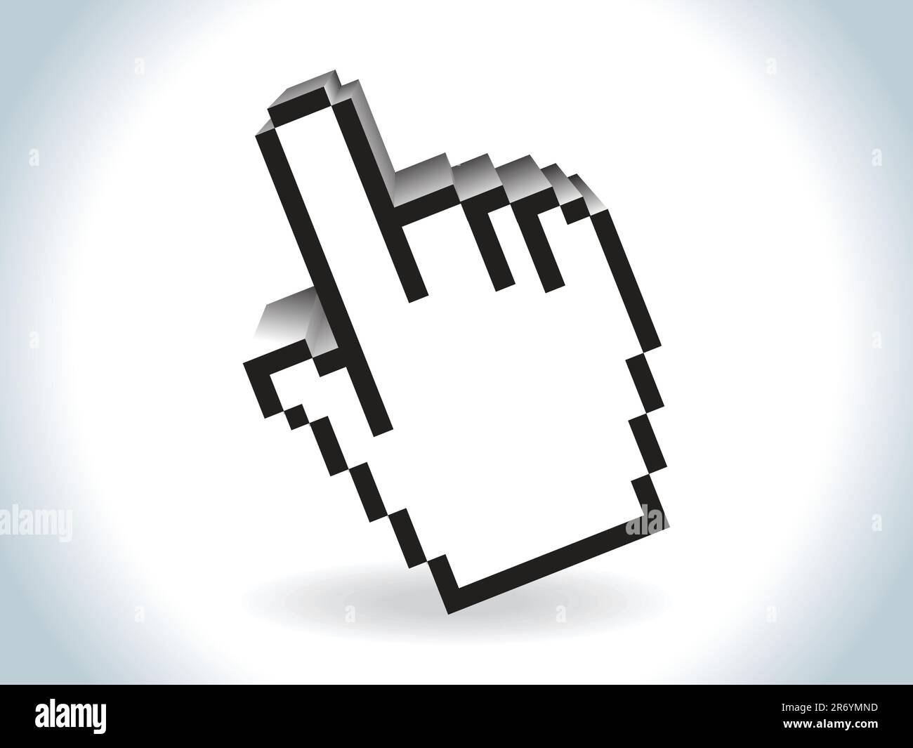 abstract glossy 3d hand cursor icon Stock Vector