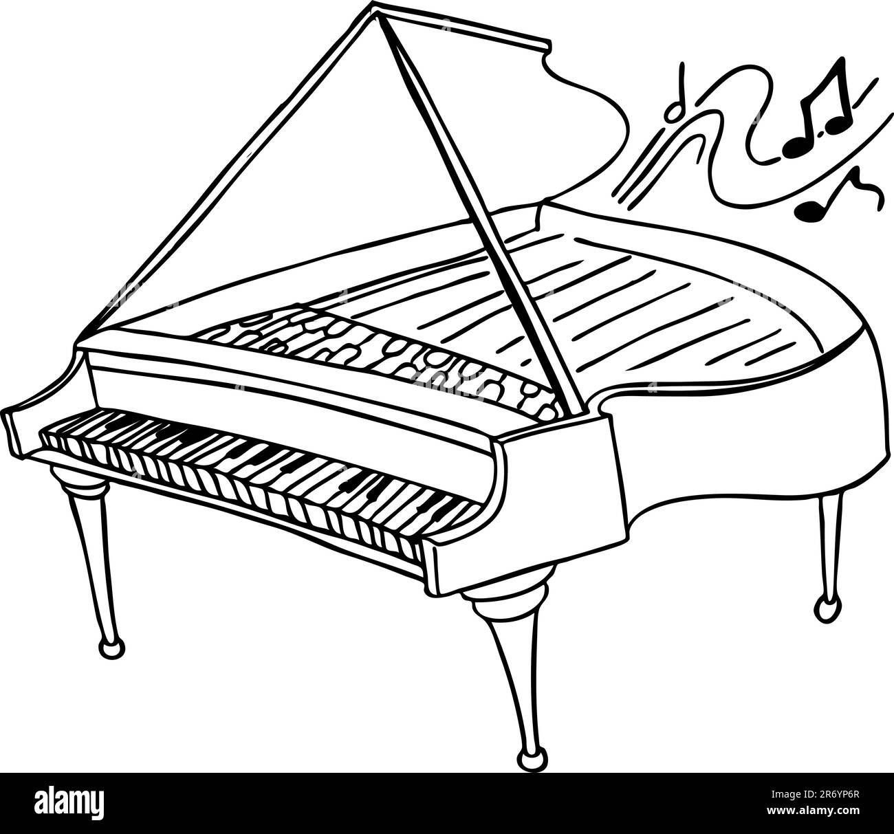 An image of a piano. Stock Vector
