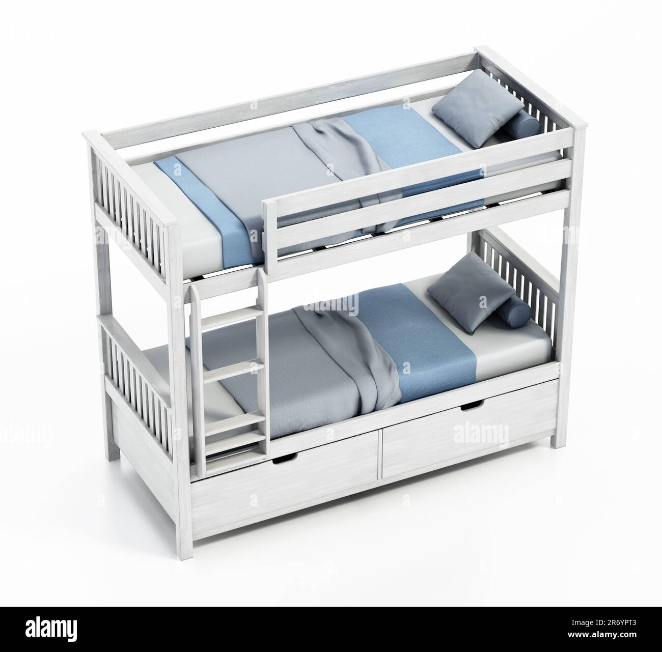 Bunk bed isolated on white background. 3D illustration Stock Photo Alamy