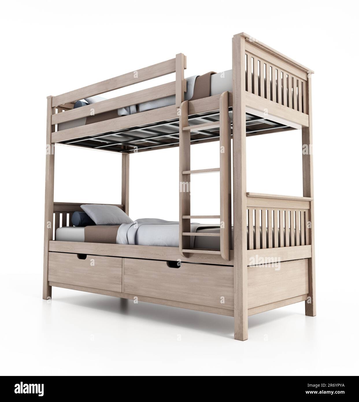 Bunk bed isolated on white background. 3D illustration Stock Photo Alamy