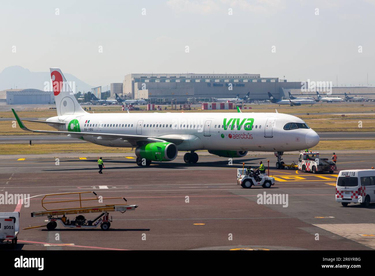 Viva Aerobus Airbus A321 plane, Terminal 1, Benito Juarez International Airport, Mexico City