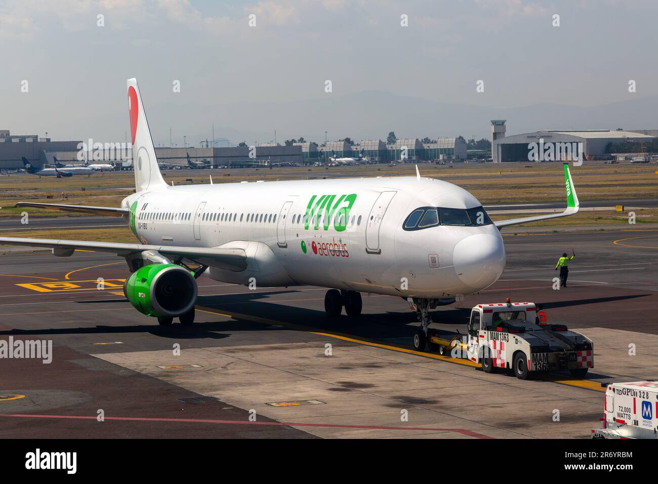 Viva Aerobus Airbus A321 plane, Terminal 1, Benito Juarez International Airport, Mexico City