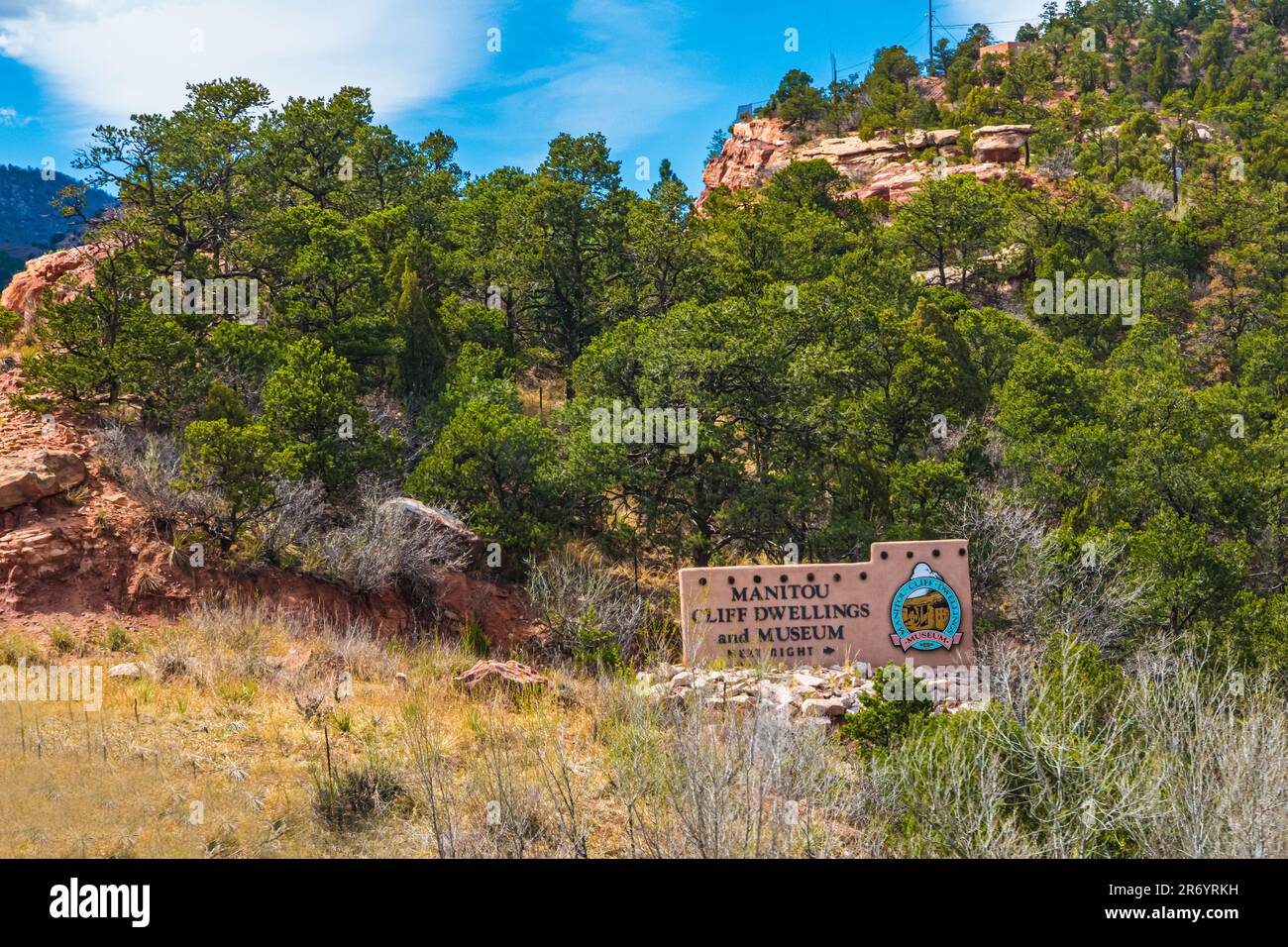 Colorado Springs, CO - May 06, 2022: The Manitou Cliff Dwellings and Museum Stock Photo