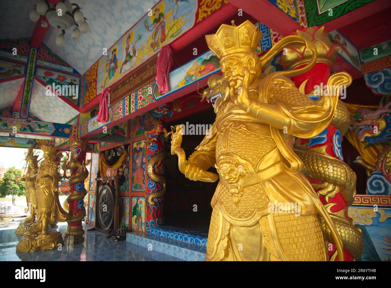 Statues of gods guardian ancient Chinese shrines for Thai people to