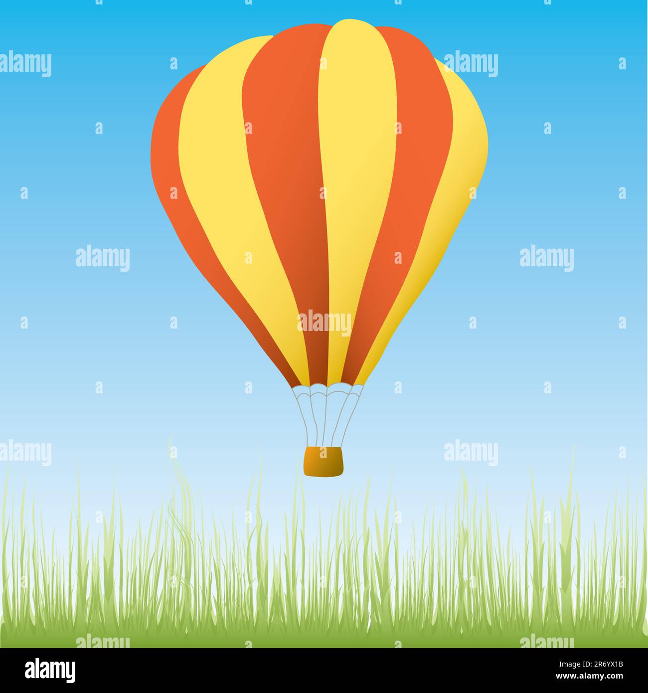 Hot air balloon in the blue sky vector illustration Stock Vector Image ...