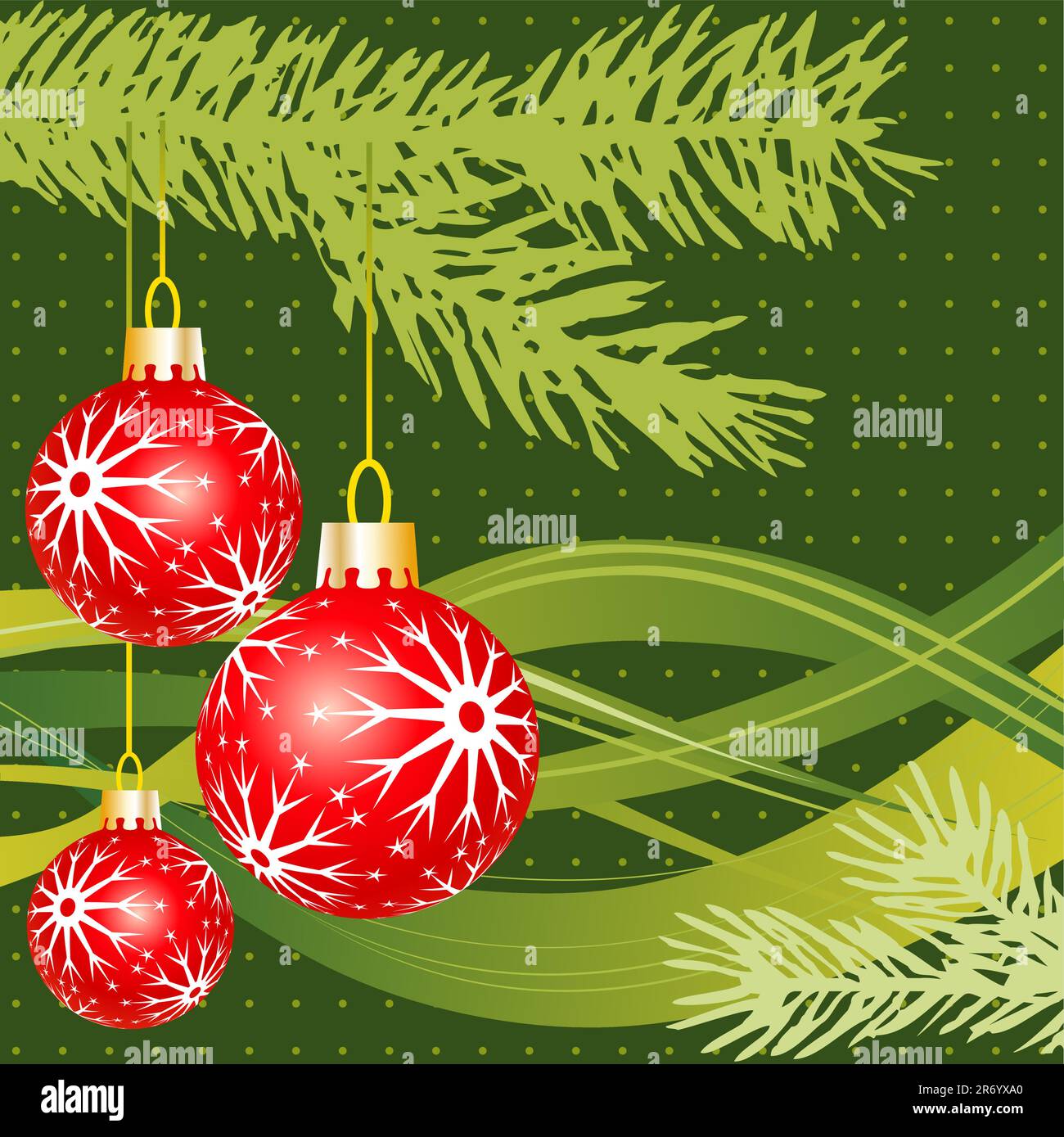 Christmas illustration with fir and balls, download full scalable vector graphic included Eps v8 