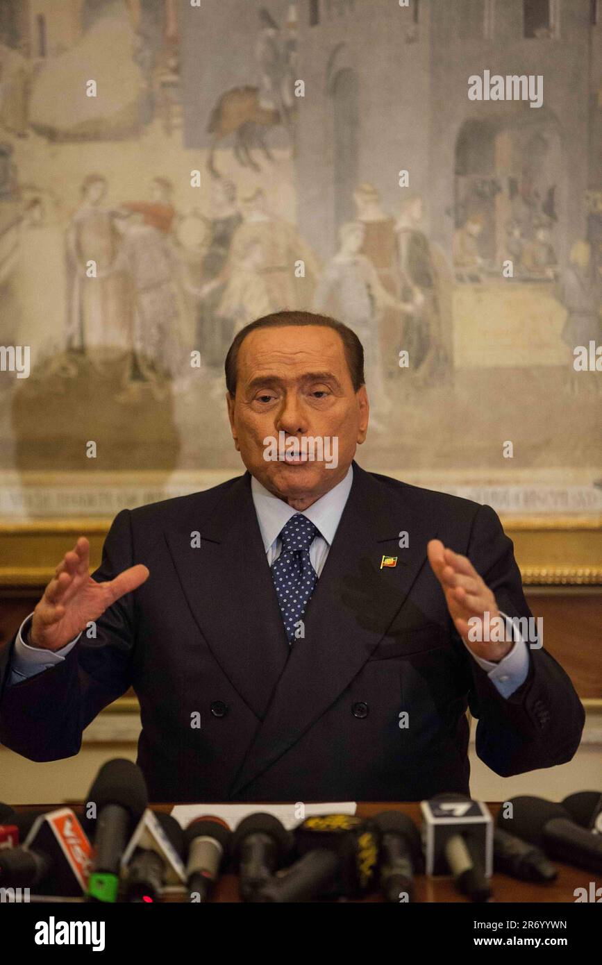 Photo Repertoire, Italy. 30th June, 2023. Press Conference Palazzo Grazioli by Silvio Berlusconi (Paolo Rizzo/Fotogramma, Rome - 2013-10-25) ps the photo can be used in compliance with the context in which it was taken, and without the defamatory intent of the decorum of the people represented (Photo Repertoire - 2020-06-29, Paolo Rizzo) ps the photo can be used in compliance with the context in which it was taken, and without the defamatory intent of the decorum of the people represented Editorial Usage Only Credit: Independent Photo Agency/Alamy Live News Stock Photo