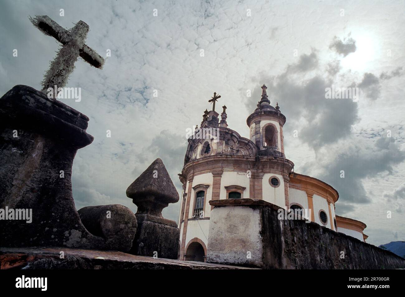 Brazil's Colonial towns studded with ornate baroque churches, huge rainforest, mountains, architecture Stock Photo