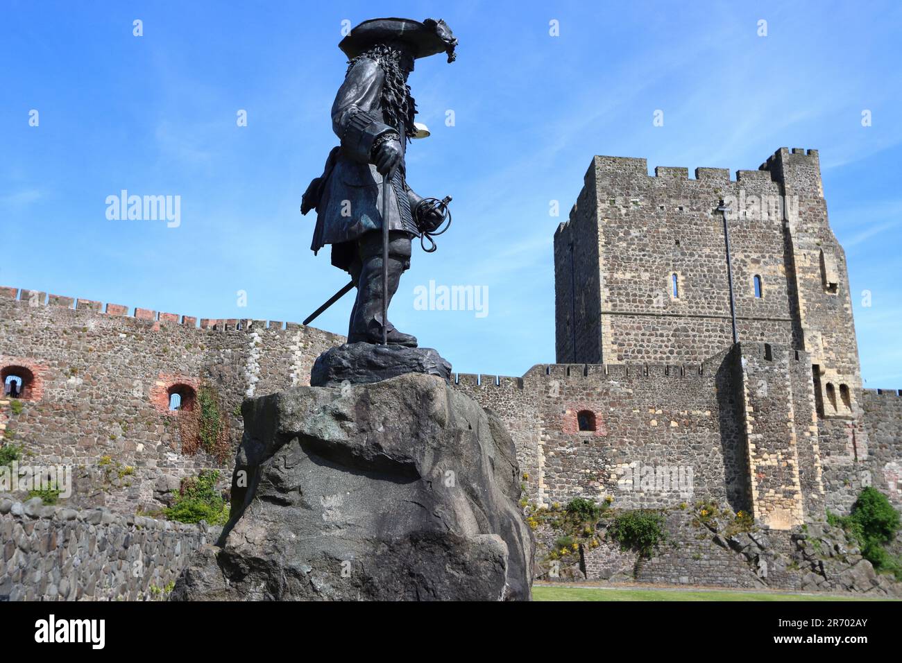 Statue of William of Orange in front of Carrickfergus Castle, County Antrim, Northern Ireland