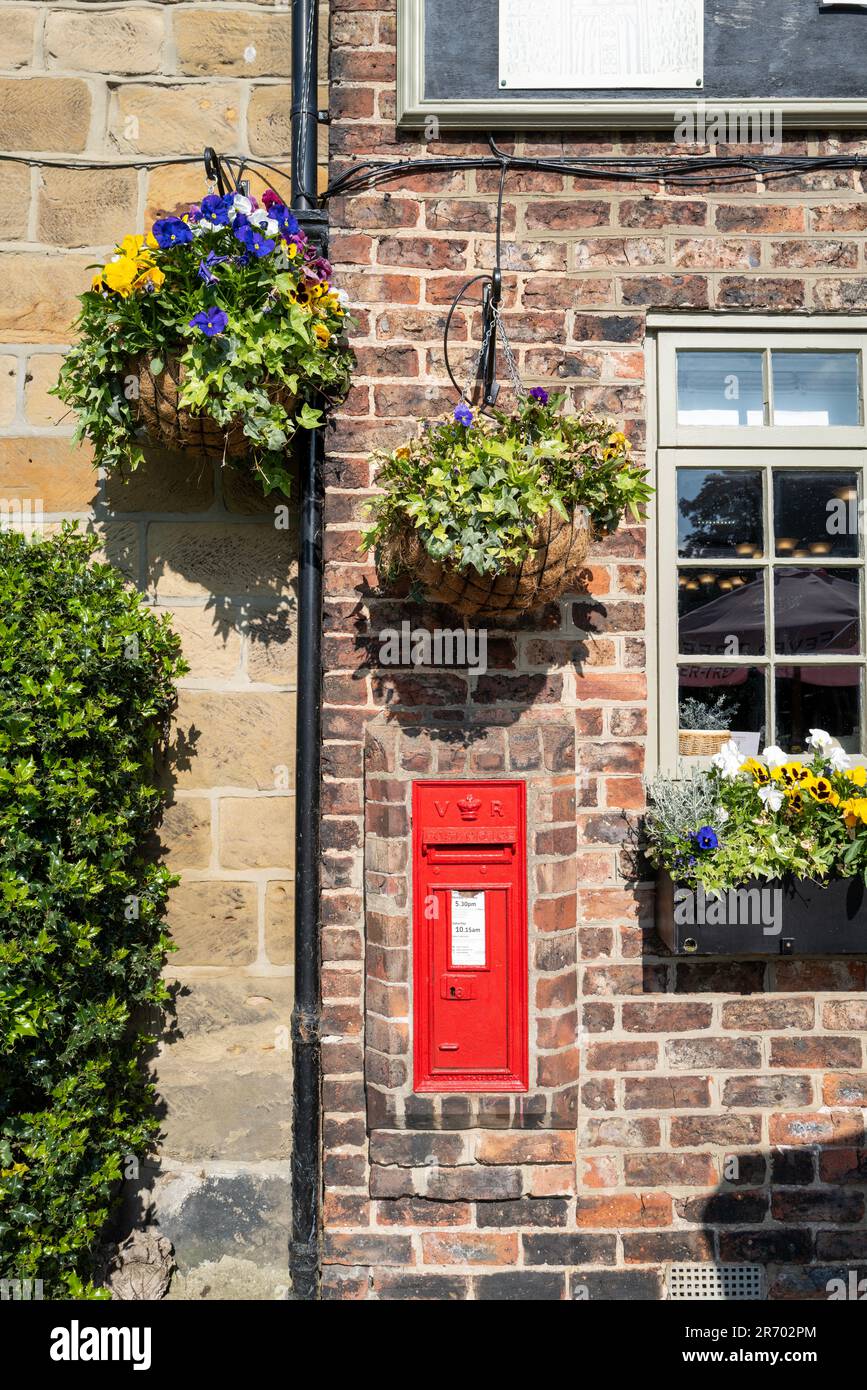 Queen Victoria postbox in Newton under Roseberry Yorkshire Stock Photo