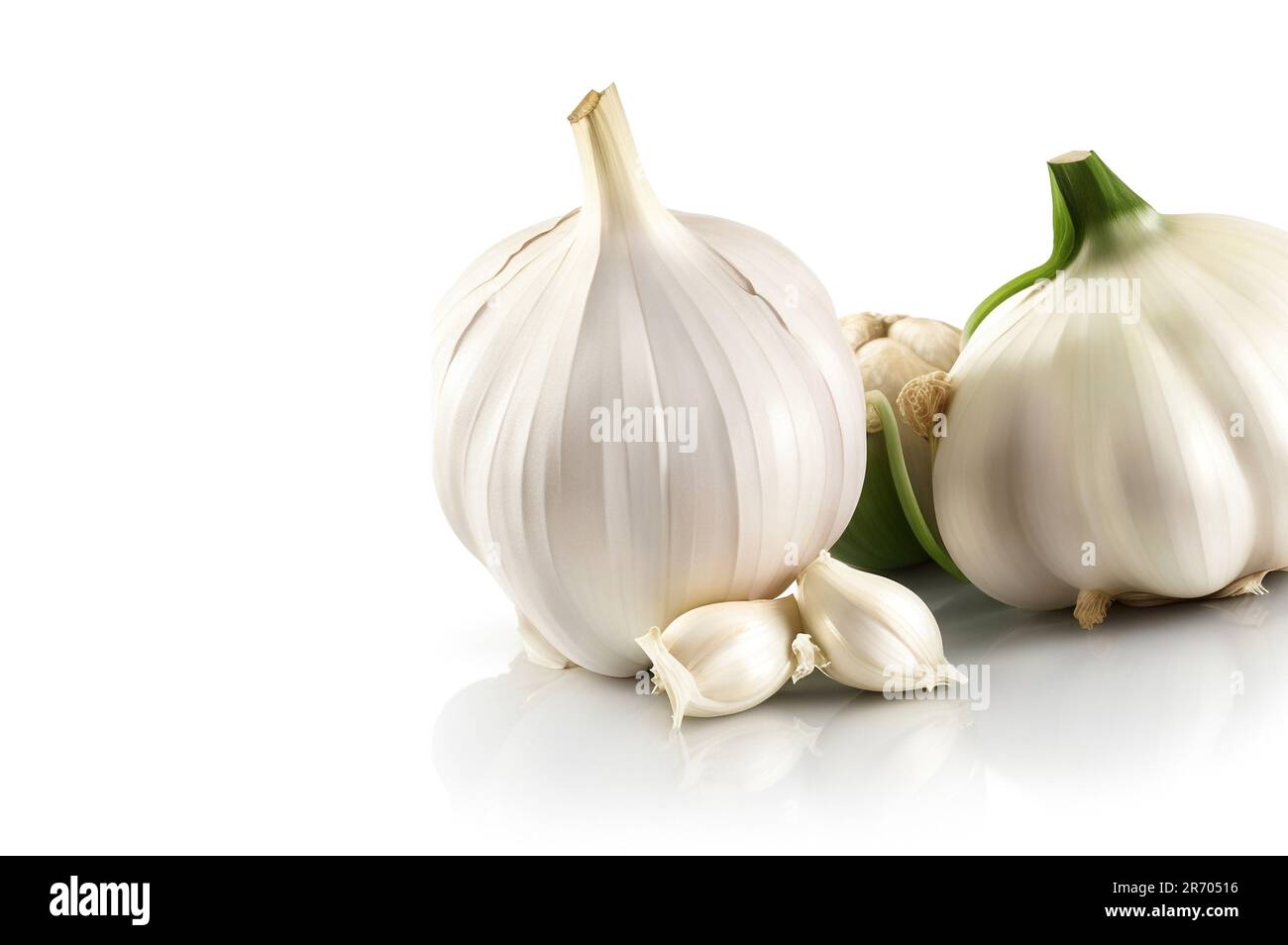 nature garlic closeup isolated on white background Stock Photo